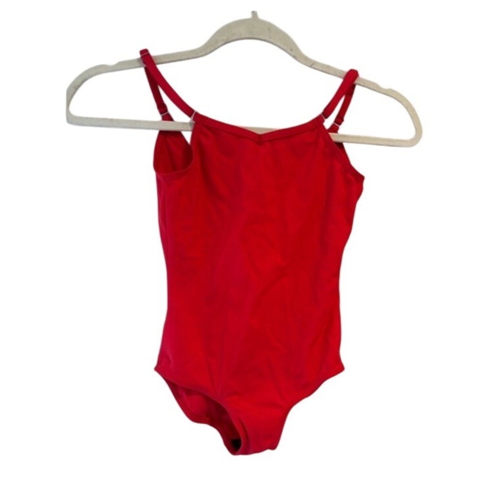 Capezio Girls Red Camisole Leotard Adjustable Straps Size M Medium Dancewear